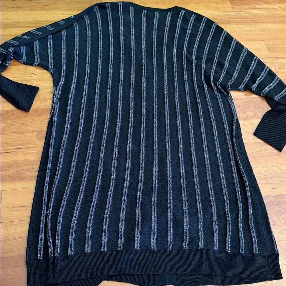 Belldini 2X long cardigan black silver knit sweater size 2X women’s button up